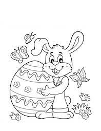 Als typische symbole für ostern gelten vor allem der osterhase und die bemalten eier. Kostenlose Ausmalbilder Ostern Osterhase Mit Grossem Ei