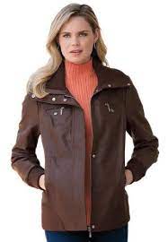 Jessica London Women S Plus Size Leat Leather Bomber Jacket Ladies Of London Leather Bomber