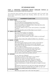 Pet And Fce Speaking Paper Part 1 English Topics For Speaking Writing A Term Paper Gcse English Language