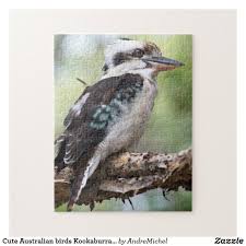 Cute Australian Birds Kookaburra On A Tree Branch Jigsaw Puzzle Zazzle Com Fraser Island Australia Australian Birds Duck Cartoon