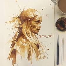 I Use Coffee To Draw Detailed Paintings Of My Favourite Characters Coffee Art Drawing Coffee Painting Detailed Paintings