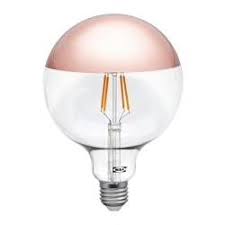 Sillbo Globe Mirrored Top Rose Gold Coloured Led Bulb E27 370 Lumen 125 Mm Ikea Led Bulb Led Light Bulb Bulb