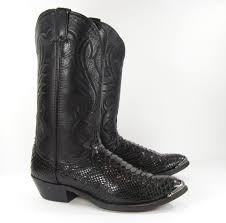 Black And White Snakeskin Cowboy Boots Genuine Snake Skin Cowboy Boots Mens 11 D Black Python Laredo Western Vintage Laredo Cowboywestern Boots Vintage Cowboy Boots Cowboy Boots