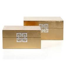 Z Gallerie Ming Boxes Set Of 2 Gold Z Gallerie Pretty Storage Boxes Decorative Accessories