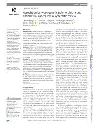 Abnormal uterine bleeding is a common sign of ein. Pdf Association Between Genetic Polymorphisms And Endometrial Cancer Risk A Systematic Review