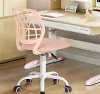 FurnitureR Cadeira de mesa infantil, cadeira de escritório pequena, cadeira  de estudo sem braços, cadeira giratória ajustável fofa e chique com ...
