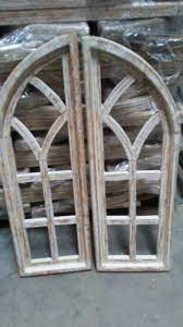 Custom Order For G V Set Of 2 12 X37 Wood Half Arch Gothic Wooden Windows And 25 X40 Arch Window Arched Windows Wooden Windows Entryway Wall Decor