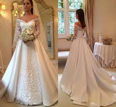 Simple Ivory Lace Long Sleeves Elegant Modest Wedding Dresses Z1711 Princess Wedding Dresses Lace Wedding Dress Vintage Wedding Dresses Vintage