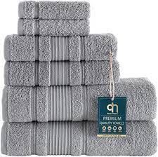 If you have any questions about your purchase or any other bath towels & bath mats for sale, our customer service. Amazon Com Qute Home 6 Piece Bath Towels Set 100 Turkish Cotton Premium Quality Bathroom Towels Soft And Absorbent Turkish Towels Set Includes 2 Bath Towels 2 Hand Towels And 2 Washcloths Grey Home Kitchen