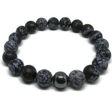 Snowflake obsidian bracelet listing is for (1) 6mm snowflake obsidian elastic bracelet. Men S Snowflake Obsidian Bracelet New I House Of Magic Gems