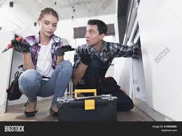Meet your home service experts. Man Woman Plumber Image Photo Free Trial Bigstock