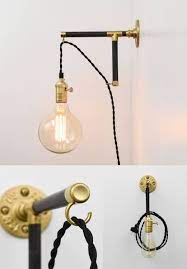 An led wall sconce can take the place of a vanity bar or use wall sconces on each side of your vanity mirror. Plug In Wall Hook Sconce Pendant Light Modern Wood Industrial Etsy Plug In Pendant Light Modern Sconces Wall Light With Switch