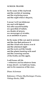 Diane Ackerman School Prayer School Prayer Literature Quotes Words
