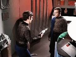 Image result for captain kirk throws finger