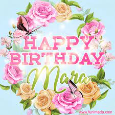 Happy birthday with flowers flower nature isolated on white. Beautiful Birthday Flowers Card For Mara With Animated Butterflies Download On Funimada Com