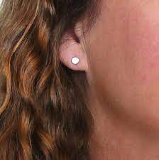 0.13 total diamond carat weight. Tiny Round Stud Earrings Gold 14k Gold Flat Disc Ear Studs Etsy