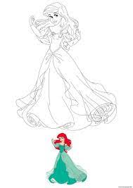Crab sebastian, yellow fish flounder, king triton. Disney Princess Ariel Coloring Pages Printable