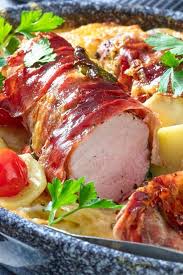 Schweinefilets Im Speckmantel Mit Kartoffelgratin Rezept Schweinefilet Rezepte Schweinefilet Schweine Filet