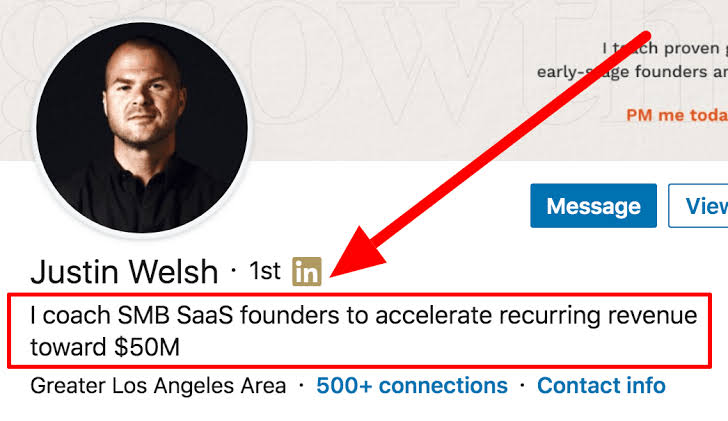 LinkedIn Headline Example For Entrepreneurs - Justin Welsh - Cultivated  Culture