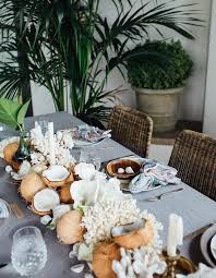 21 Incredibly Gorgeous Floral Runner Ideas Guests Will Flip Over Wilkie Beach Theme Bridal Shower Beach Dinner Wedding Decorations Table Settings