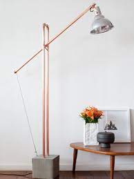 Easy creative lamp lampshade ideas diy lamps pinterest. Luminaria Gangorra Em Cobre E Concreto Diy Floor Lamp Wooden Lamps Design Lamp Decor