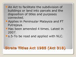 Strata title is registered in the name of the person who was the last registered proprietor of the said land lot/plot. Strata Titles