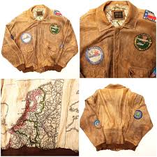 Vintage Type A 2 Leather Brown Avirex Osaka Usn Us Army Navy Patch Patches Back Paint Carrier Us Navy Air Group Military Flight Bomber Jacket Size Free Bomber Jacket Vintage