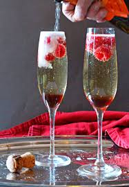 What to serve with christmas punch Prosecco Cocktail Holiday Festive Red With Chambord And Raspberries