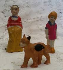 Vintage Little Orphan Annie, Sandy the Dog, Harold Teen Bisque Figure Set