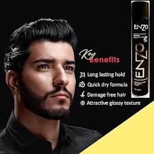 Buy enzo Hair setting/Fixing spray long lasting with no greasy residue  formula for Men and Women 420 ml pack of (2) Online at Low Prices in India 