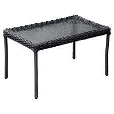 Enjoy free shipping & browse our great selection of patio furniture, patio in our last home, our backyard was visible to neighbors on all sides of us and here we are now that the outdoor table is set, all you need is a menu. Outdoor Wicker Tempered Glass Top Coffee Table Black At Home