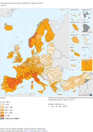 Europe Life Expectancy At Birth By Nuts 2 Regions 2015 In 2020 Map Tertiary Education Education And Training