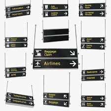 Airport Signs 3d Models Collection Airport Signs Airport 3d Model