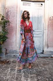Bohemian Maxi Lotus Print V Neck Long Dress Boholady Bohowear Boho Fashion Boho Dress Boho Dresses Long