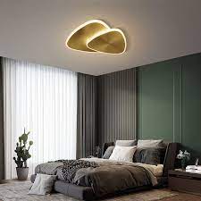 Modern Gold Brass Flush Mount Light Irregular Shape Modern Master Bedroom Design Luxury Master Bedroom Design Modern Bedroom Interior