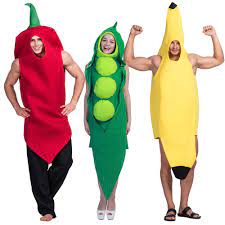 Comprar Figurinos E Acessorios Adult Food Banana Costume Fruit Vegetable Family Funny Onesie Mascot Costume Chili Pepper Peas In A Pod Banana Fancy Dress