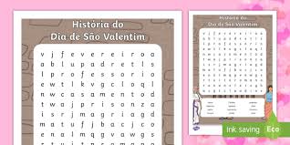 Na maioria dos países, o dia dos namorados é celebrado em 14 de fevereiro. Sopa De Letras De Sao Valentim Teacher Made