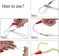 11' Fiberglass Running Electrical Wire Cable Pulling Fish Tape Kit with 5  Different Attachments and Fish Tape Tool in a Carrying Case
