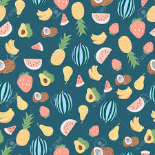 Buy summer fruits pattern by biscottodesign on graphicriver. Vector Seamless Cute Summer Background Pineapple Watermelon Coconut Avocado Pear And Banana Perfect For Wallpapers Web Page Backgrounds Surface Textures Fabric Textile Royalty Free Cliparts Vectors And Stock Illustration Image 151338994