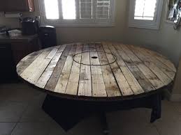 The grady warm espresso/linen fabric 9 piece dining from elements international group comes this clean design has a handsome transitional appeal. Grady Costello On Twitter I Will Cut This 6 1 2 Spool Into An Octagon And My New Family Dining Table Oooooooooooooooooo Excited