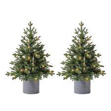 Home Accents Holiday 3 Ft Led Pre Lit Potted Artificial Christmas Tree With 35 Warm White Potted Christmas Trees Outdoor Christmas Tree Pre Lit Christmas Tree