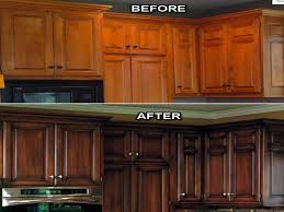 Simple Kitchen Cabinet Design With Before After Cabinet Refinishing Kit Paprika Painted Oaken Kitchen Cabinets And Cocoa P Zuhause Diy Haus Umbau Kuchenumbau