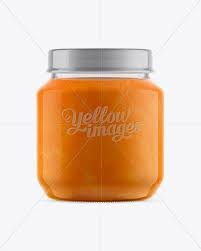 Layered psd through smart object insertion license: 141ml Babyfood Carrot Puree Jar Mockup In Jar Mockups On Yellow Images Object Mockups Honey Jar Labels Mockup Free Psd Free Mockup