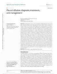 Pdf Pleural Effusion Diagnosis Treatment And Management