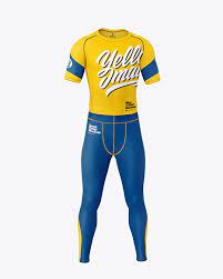 Download Men Compression Suit Mockup Front View In Apparel Mockups On Yellow Images Object Mockups