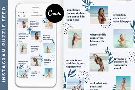 More than 100 categories, over 5000 mockups. Instagram Puzzle Feed Template Canva Instagram Templates 754553 Instagram Design Bundles