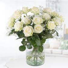 Künstliche blumen rosen hochzeitsstrauß mit band brautjungfer braut dekoration. 20 Weisse Rosen 40cm Blumenshop De