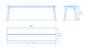 For dining environments with children, we recommend utilizing bench seating instead of chairs. Run 3 Seat Bench Dimensions Drawings Dimensions Com