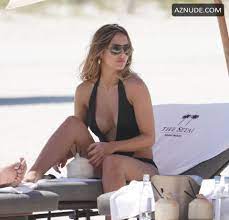 Shannon De Lima Sexy in a black one-piece swimsuit at the beach in Miami  Beach - AZNude