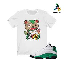 Air Jordan 13 Lucky Green Sneaker Match Shirt Monster Bear Etsy In 2020 Sneaker Match Green Sneakers Mens Tops